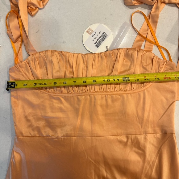 NWT Hello Molly Peach Satin Maxi Dress - Picture 7 of 10